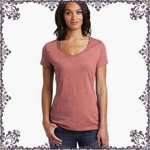 Mossimo L Red Pullover V Neck Short Sleeve T-Shirt